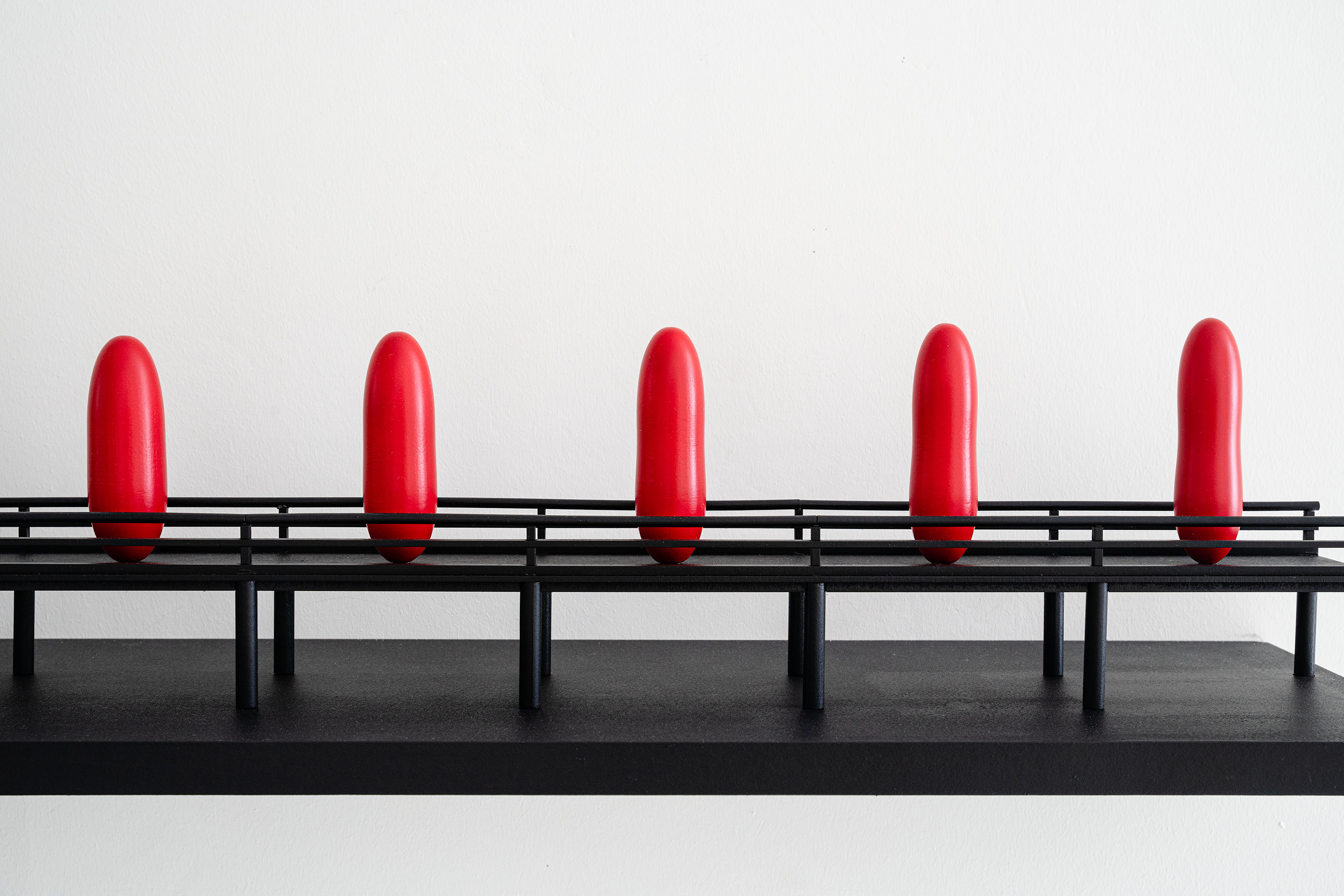 An installation work ‘Red Eggs Were Risks for Introducing Terrible Errors.’ by Shigeo Arikawa, Japanese artist based in Amsterdam.